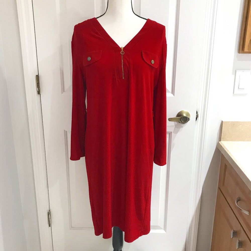 Emma & Michele V Neck Dress L